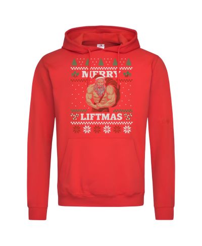 Bluza z kapturem męska Świąteczna Merry Liftmas Mikołaj Kulturysta Święta