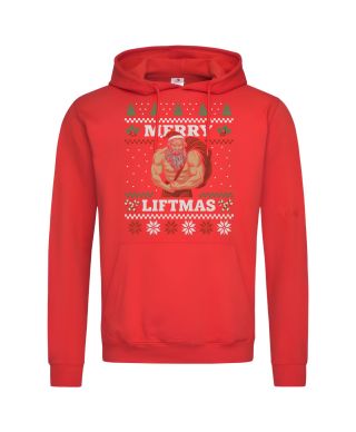 Bluza z kapturem męska Świąteczna Merry Liftmas Mikołaj Kulturysta Święta