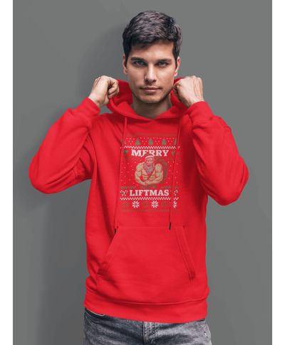 Bluza z kapturem męska Świąteczna Merry Liftmas Mikołaj Kulturysta Święta