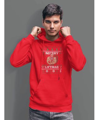 Bluza z kapturem męska Świąteczna Merry Liftmas Mikołaj Kulturysta Święta