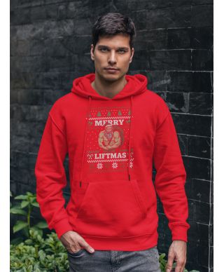 Bluza z kapturem męska Świąteczna Merry Liftmas Mikołaj Kulturysta Święta