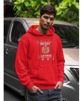Bluza z kapturem męska Świąteczna Merry Liftmas Mikołaj Kulturysta Święta