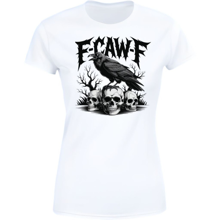 Koszulka damska F-CAW-F Kruk Raven Edition mroczna parodia hitu z kurą