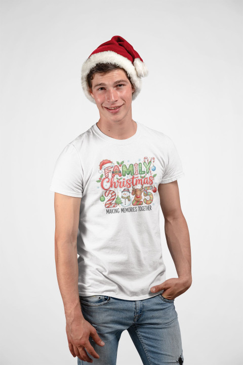 Koszulka męska Świąteczna Family Christmas 2025 dla całej rodziny — zdjęcie 4