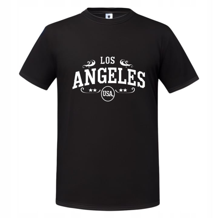 Koszulka męska z nadrukiem Los Angeles USA - styl modny miejski T-shirt