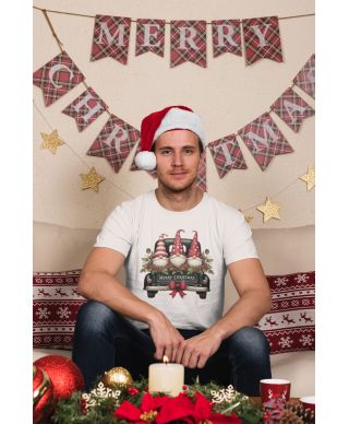 Koszulka męska Świąteczna z krasnalami na Święta Merry Christmas