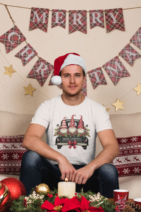 Koszulka męska Świąteczna z krasnalami na Święta Merry Christmas — zdjęcie 3