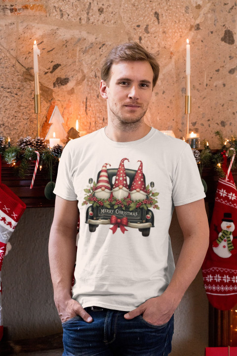 Koszulka męska Świąteczna z krasnalami na Święta Merry Christmas — zdjęcie 4
