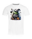 Koszulka męska Happy Halloween Kociołek Czarownicy dynie nietoperze