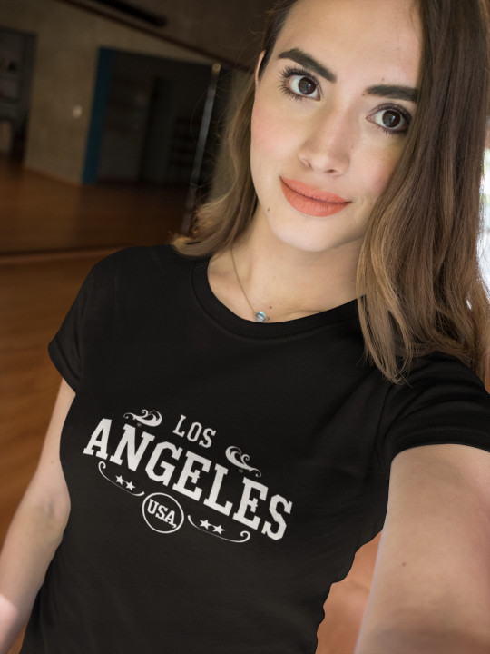 Koszulka damska z nadrukiem Los Angeles USA - styl modny miejski T-shirt — zdjęcie 2