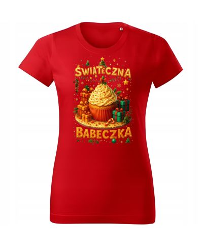 Koszulka damska Świąteczna Babeczka prezent zabawny świąteczny motyw