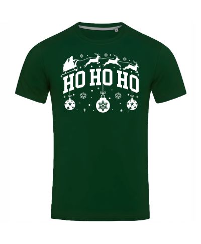 Koszulka męska Świąteczna HO HO HO w stylu klasycznym na co dzień renifery