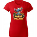 Koszulka damska Świąteczna MERRY MISCHIEF wesołe psoty słodki stworek