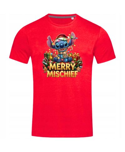 Koszulka męska Świąteczna MERRY MISCHIEF wesołe psoty słodki stworek
