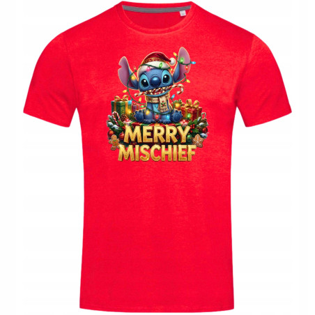 Koszulka męska Świąteczna MERRY MISCHIEF wesołe psoty słodki stworek