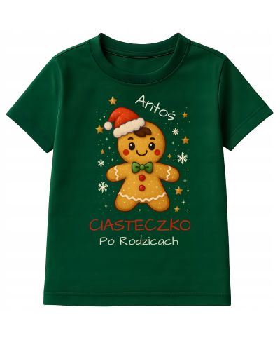 Koszulka dziecięca Świąteczna dla chłopca Ciasteczko po Rodzicach Imię