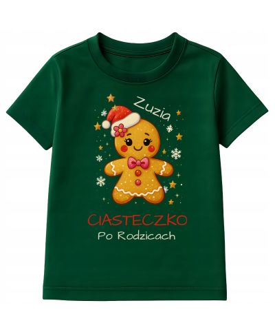 Koszulka dziecięca Świąteczna dla dziewczynki Ciasteczko po Rodzicach Imię