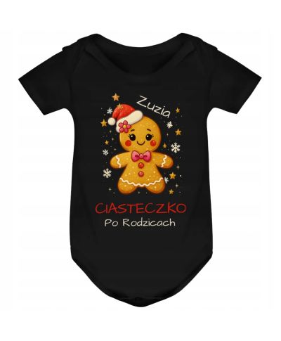 Body dziecięce Świąteczne dla dziewczynki Ciasteczko po Rodzicach Imię