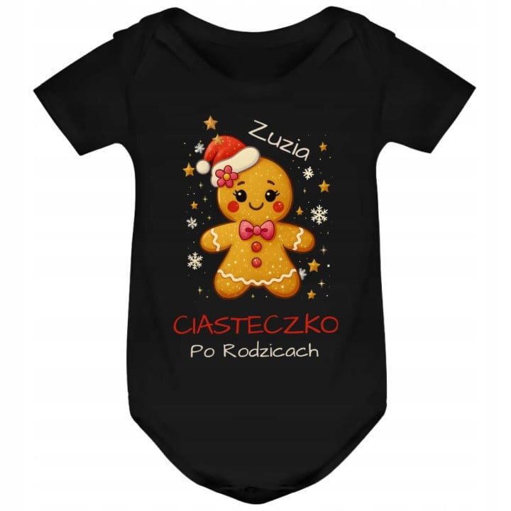 Body dziecięce Świąteczne dla dziewczynki Ciasteczko po Rodzicach Imię