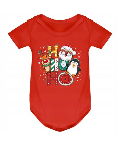 Body dziecięce świąteczne Mikołaj renifer HO HO HO pingwin święta styl