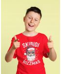 Koszulka dziecięca Świąteczna Mikołaj Skibidi Rizzmas śmieszna na święta