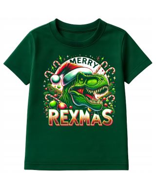 Koszulka dziecięca Świąteczna z dinozaurem Rexmas święta dino humor rex