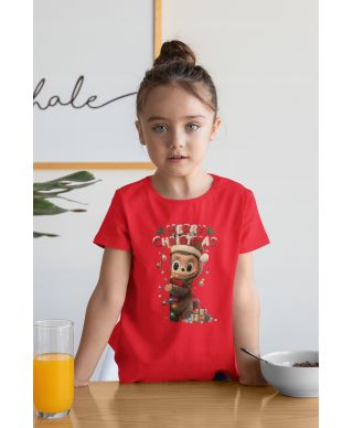 Koszulka dziecięca Świąteczna Merry Christmas z uroczą postacią Labubu