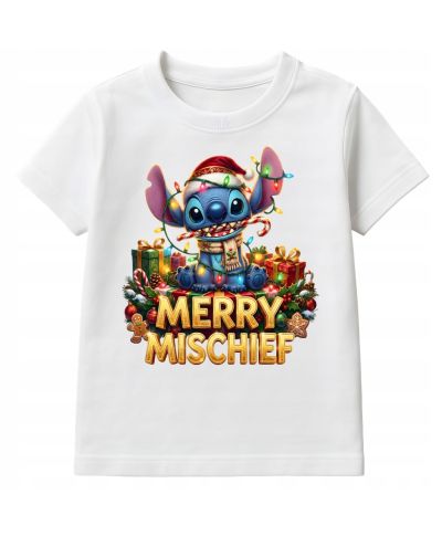 Koszulka dziecięca Świąteczna MERRY MISCHIEF wesołe psoty słodki stworek