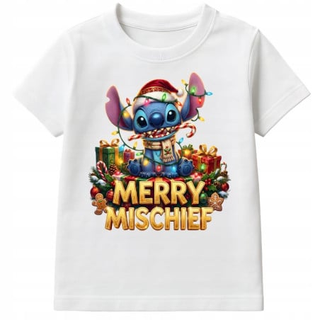 Koszulka dziecięca Świąteczna MERRY MISCHIEF wesołe psoty słodki stworek