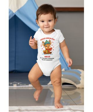 Body niemowlęce Świąteczne dla chłopca Drogi Mikołaju byłem grzeczny