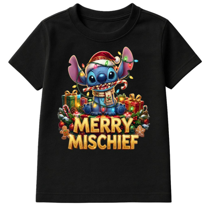 Koszulka dziecięca Świąteczna MERRY MISCHIEF wesołe psoty słodki stworek