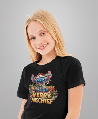 Koszulka dziecięca Świąteczna MERRY MISCHIEF wesołe psoty słodki stworek