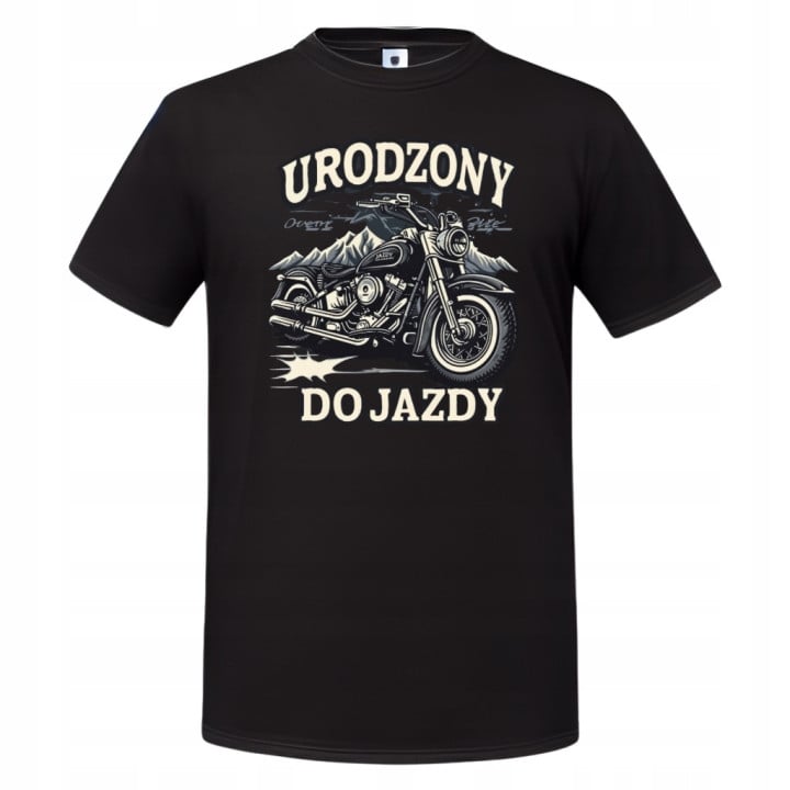 Koszulka męska motocyklowa Urodzony do Jazdy prezent dla Motocyklisty
