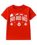 Koszulka dziecięca Świąteczna HO HO HO styl klasyczny na co dzień renifery