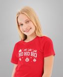 Koszulka dziecięca Świąteczna HO HO HO styl klasyczny na co dzień renifery