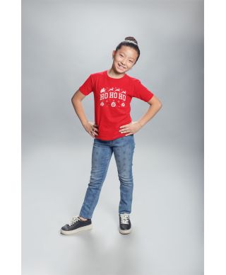 Koszulka dziecięca Świąteczna HO HO HO styl klasyczny na co dzień renifery