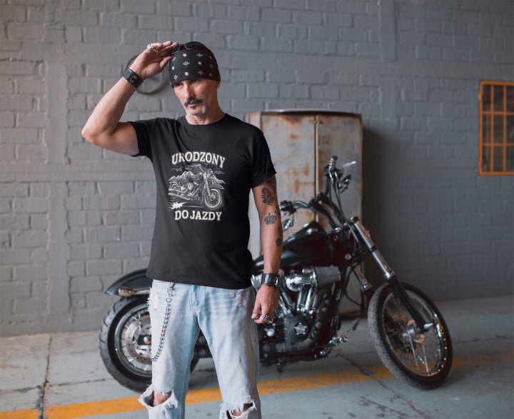 Koszulka męska motocyklowa Urodzony do Jazdy prezent dla Motocyklisty — zdjęcie 5