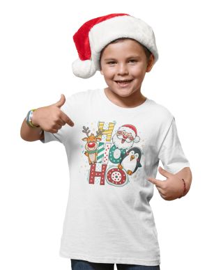 Koszulka dziecięca świąteczna Mikołaj renifer HO HO HO pingwin święta styl