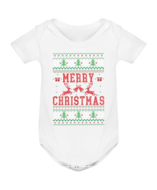 Body dziecięce Świąteczne Merry Christmas choinki ugly sweater