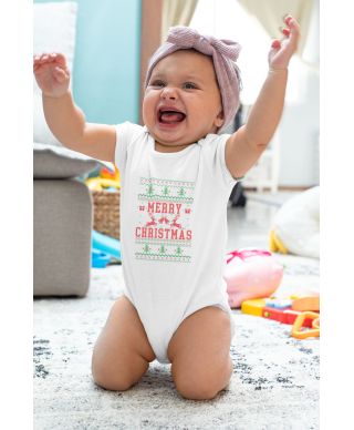 Body dziecięce Świąteczne Merry Christmas choinki ugly sweater