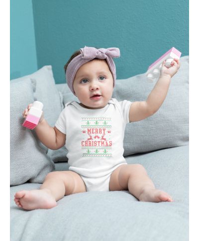 Body dziecięce Świąteczne Merry Christmas choinki ugly sweater