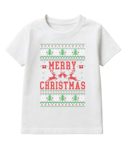 Koszulka dziecięca Świąteczna Merry Christmas choinki ugly sweater