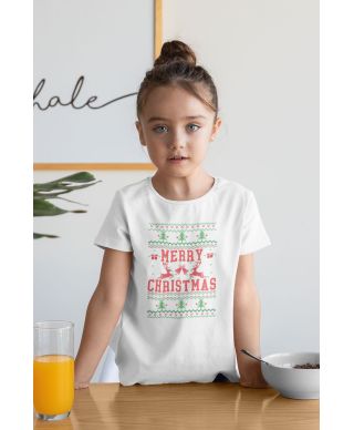 Koszulka dziecięca Świąteczna Merry Christmas choinki ugly sweater