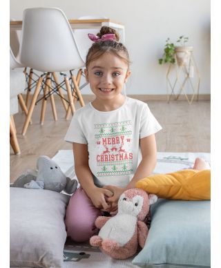 Koszulka dziecięca Świąteczna Merry Christmas choinki ugly sweater