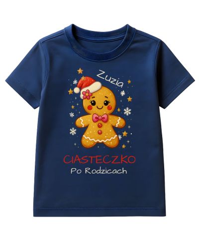 Koszulka dziecięca Świąteczna dla dziewczynki Ciasteczko po Rodzicach Imię