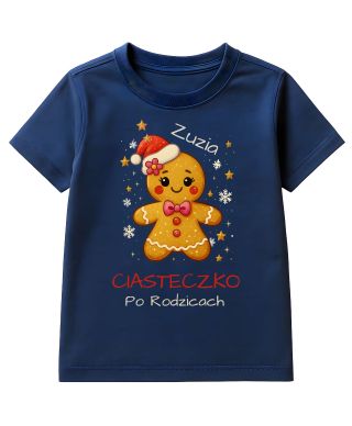 Koszulka dziecięca Świąteczna dla dziewczynki Ciasteczko po Rodzicach Imię