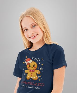 Koszulka dziecięca Świąteczna dla dziewczynki Ciasteczko po Rodzicach Imię