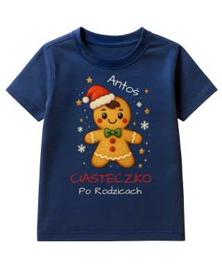 Koszulka dziecięca Świąteczna dla chłopca Ciasteczko po Rodzicach Imię