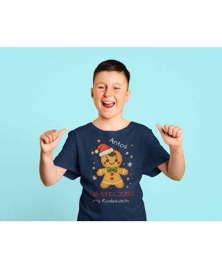 Koszulka dziecięca Świąteczna dla chłopca Ciasteczko po Rodzicach Imię