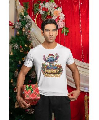 Koszulka męska Świąteczna MERRY MISCHIEF wesołe psoty słodki stworek